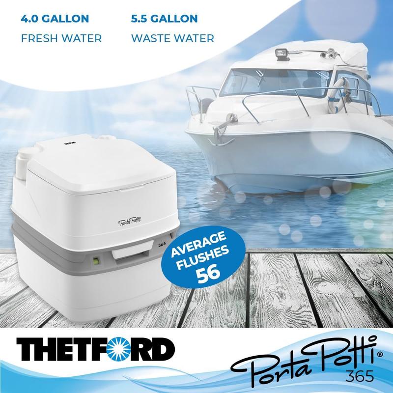Banheiro portátil Thetford Porta Potti 365 para RV, Marinha
